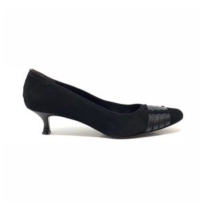 Donald J. Pliner Sanchi Black Suede Kitten Heels